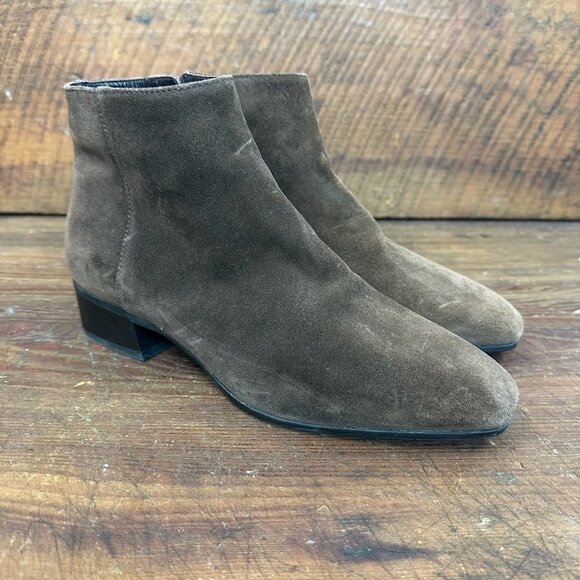 Aquatalia Fuoco Brown Suede Boots Bootie 7.5 - Picture 1 of 12
